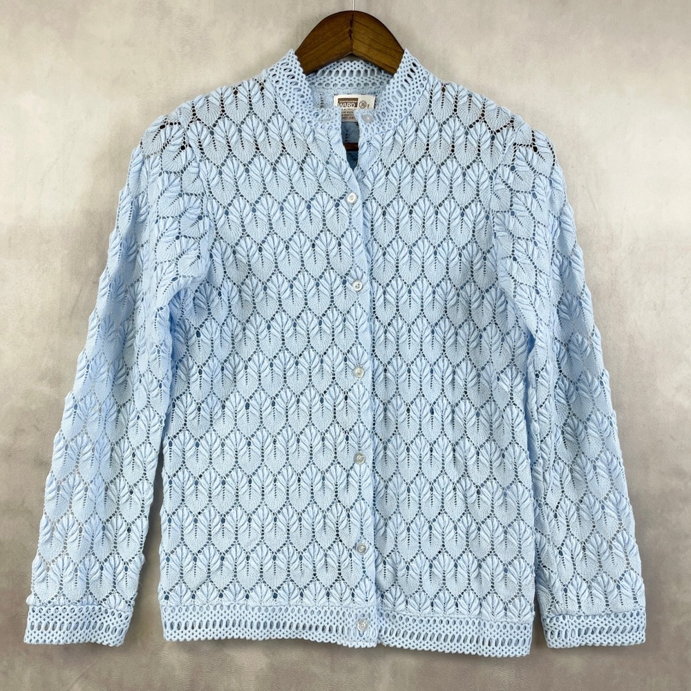 Vintage Montgomery Ward Womens‎ 60s 70s Crochet Cardigan Japan Coquette Cottage